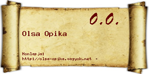 Olsa Opika névjegykártya